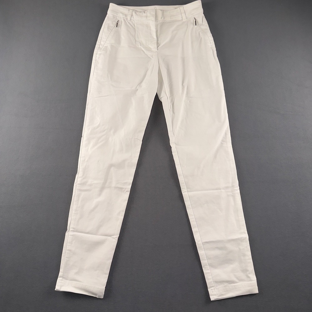 Anatomie Thea Pant White Slim Leg Travel Trousers Size S